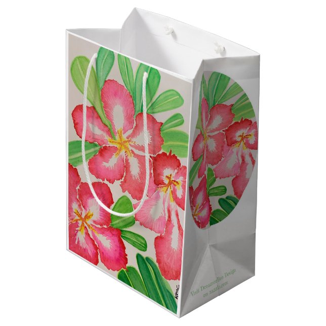 Bolsa De Regalo Mediana Acuarela Rosa del desierto (Angulo reverso)