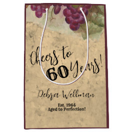 Bolsa De Regalo Mediana Acuarela rústica vitícola a 60 años