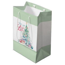 Bolsa De Regalo Mediana Acuarela Vamos a conseguir un árbol de Navidad lig