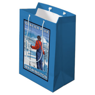 Bolsa De Regalo Mediana Admiración del esquiador - pico del glaciar,