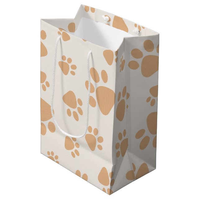 Bolsa De Regalo Mediana Adorable Dog Paw Print (Angulo Anverso)
