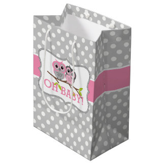 Bolsa De Regalo Mediana Adorable Owls Baby Shower