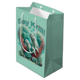 Bolsa De Regalo Mediana Adorable retrato "Say Krill" de la familia de ball