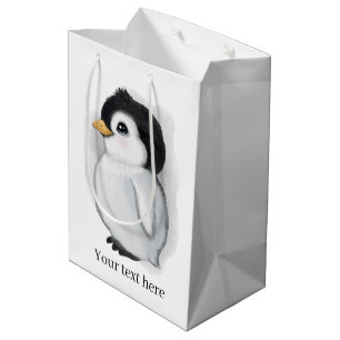 Bolsa De Regalo Mediana adoradores de pingüinos lindos fiesta