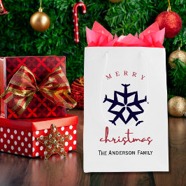 Bolsa De Regalo Mediana Adorno de copo de nieve de avión de Navidad Foto d