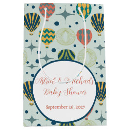 Bolsa De Regalo Mediana Adventure Awath Hot Air Balloon Blue Baby Shower