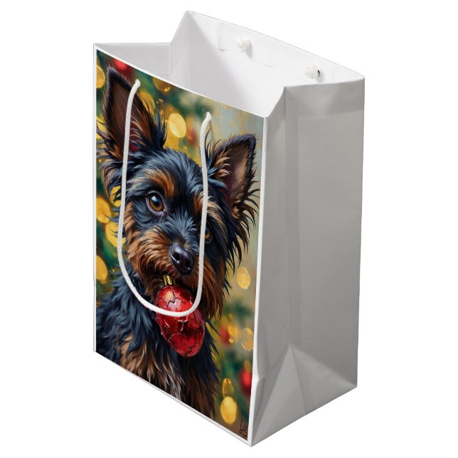 Bolsa De Regalo Mediana Affenpinscher Dog with Christmas Ornament (Angulo Anverso)