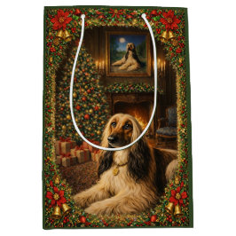 Bolsa De Regalo Mediana Afghan Hound Holiday Christmas 
