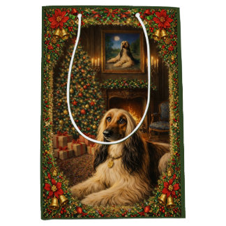 Bolsa De Regalo Mediana Afghan Hound Holiday Christmas 