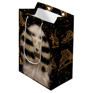 BOLSA DE REGALO MEDIANA AFGHAN HOUND ORO 