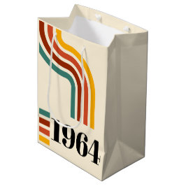 Bolsa De Regalo Mediana Afiche de época de la franja retro de 1964