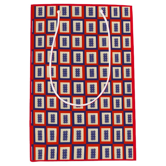 Bolsa De Regalo Mediana Afortunadamente Ocho Mahjong Tile. (Anverso)