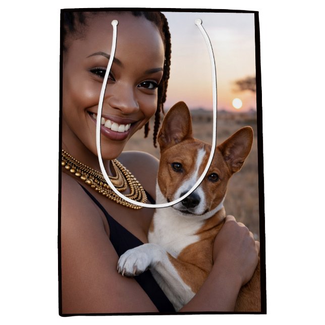 Bolsa De Regalo Mediana African Basenji Blank Card  (Anverso)