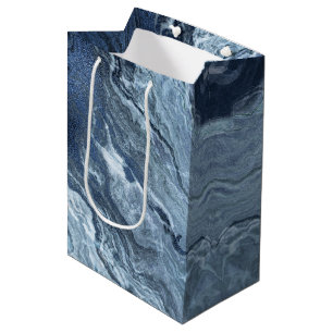 Bolsa De Regalo Mediana Agante azul cristalizado   Duste Slate Marbble Sto