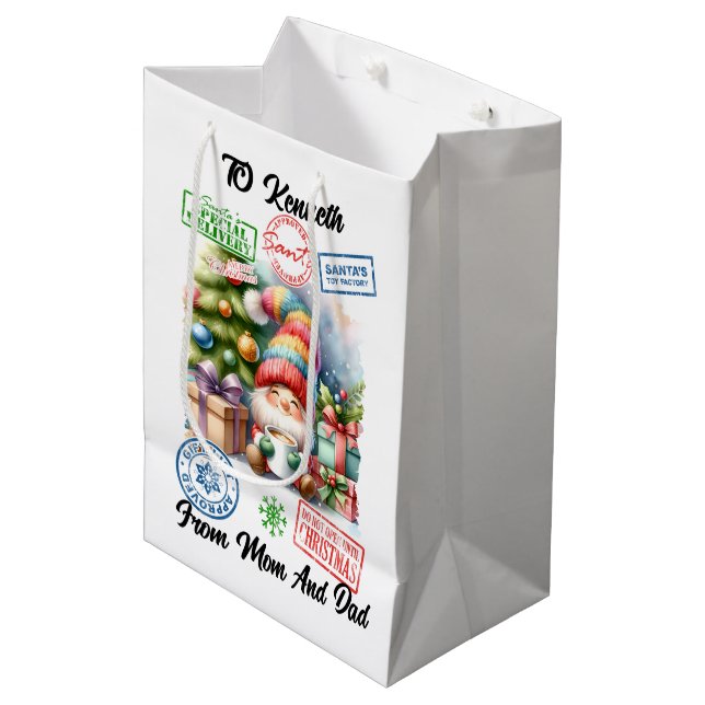 Bolsa De Regalo Mediana Agradable Sack Santa Lleno De Sorpresas Vacacional (Angulo Anverso)