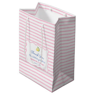 Bolsa De Regalo Mediana Agradecimiento de Boda de Limón Rosa Bonito Dibuja