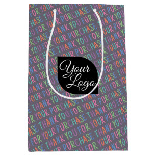 Bolsa De Regalo Mediana Agradecimiento De Su Logotipo Por Su Marca De Comp