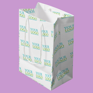 Bolsa De Regalo Mediana Agrega tu logo, promoción comercial, DIY, blanco