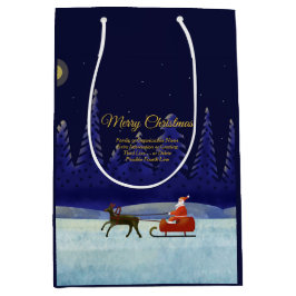 Bolsa De Regalo Mediana Agregar nombre de familia / organización Azul + Sa