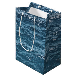 Bolsa De Regalo Mediana Agua azul náutica del océano