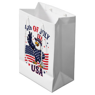 Bolsa De Regalo Mediana águila patriótica del 4 de julio
