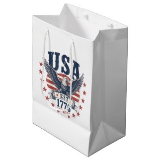 Bolsa De Regalo Mediana águila patriótica fiesta del 4 de julio