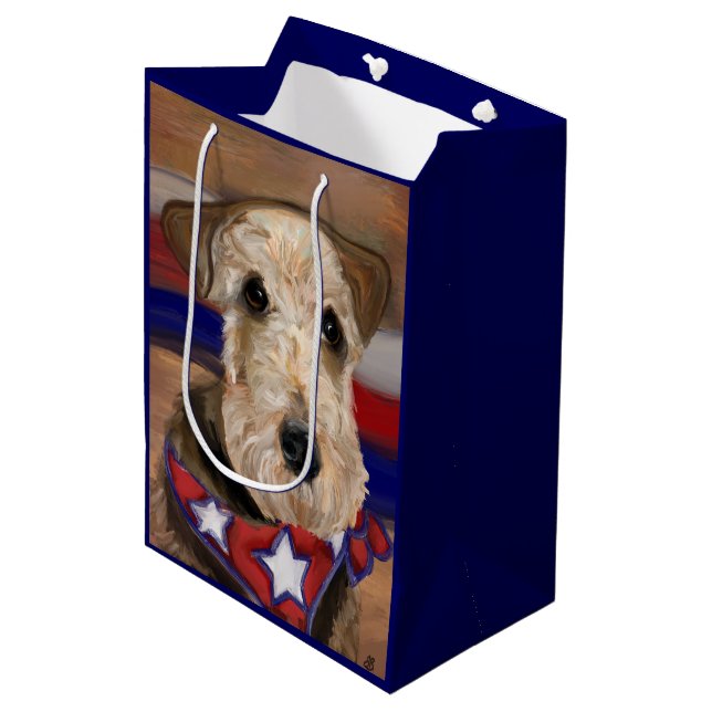 BOLSA DE REGALO MEDIANA AIREDALE TERRIER (Angulo Anverso)