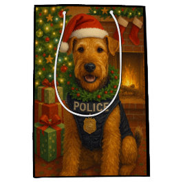 Bolsa De Regalo Mediana Airedale Terrier Holiday