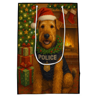 Bolsa De Regalo Mediana Airedale Terrier Holiday