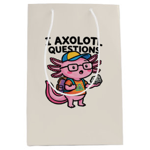 Bolsa De Regalo Mediana Ajolote nerd sarcástico I Preguntas de ajolote Mem