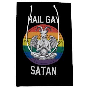 Bolsa De Regalo Mediana Alabado sea Satanás gay Cabra divertida gótica gót