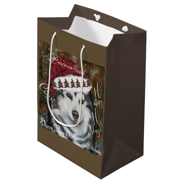 Bolsa De Regalo Mediana Alaskan Malamute (Angulo Anverso)