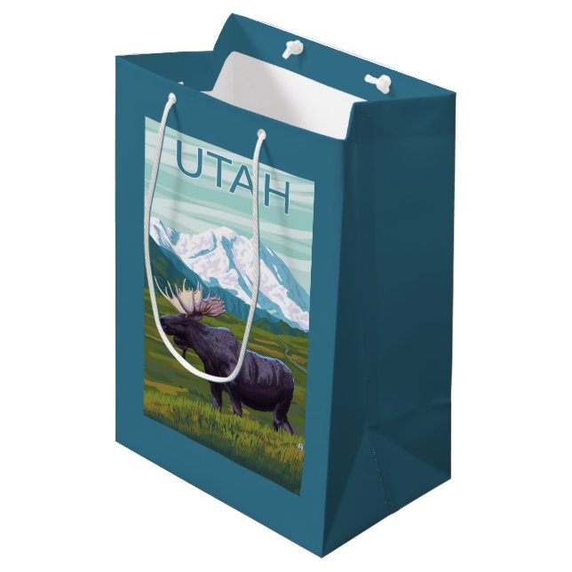 Bolsa De Regalo Mediana Alces con MountainUtah (Angulo Anverso)