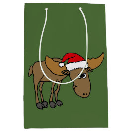 Bolsa De Regalo Mediana Alces divertidos en bolso del regalo del navidad