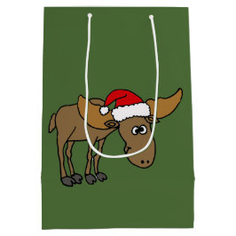 Bolsa De Regalo Mediana Alces divertidos en bolso del regalo del navidad