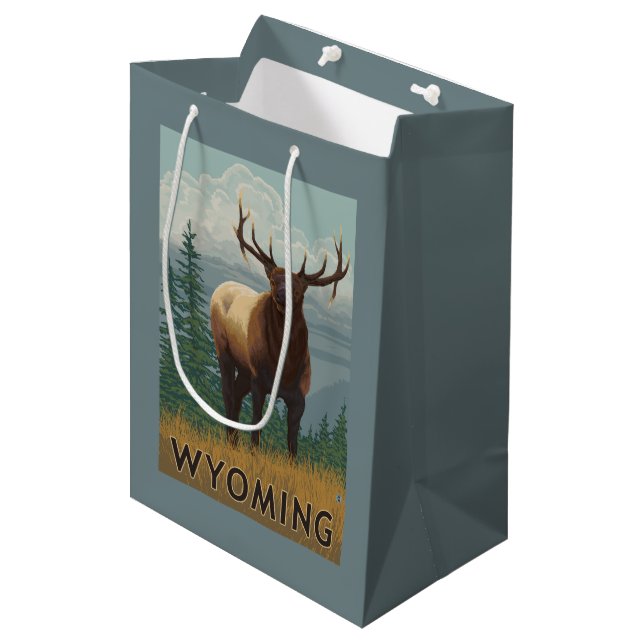 Bolsa De Regalo Mediana Alces SceneWyoming (Angulo Anverso)
