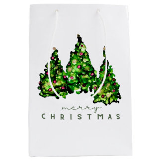 Bolsa De Regalo Mediana Alcohol Ink Design Christmas Tree Gift Wrap