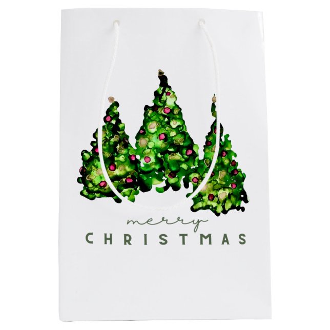 Bolsa De Regalo Mediana Alcohol Ink Design Christmas Tree Gift Wrap (Anverso)