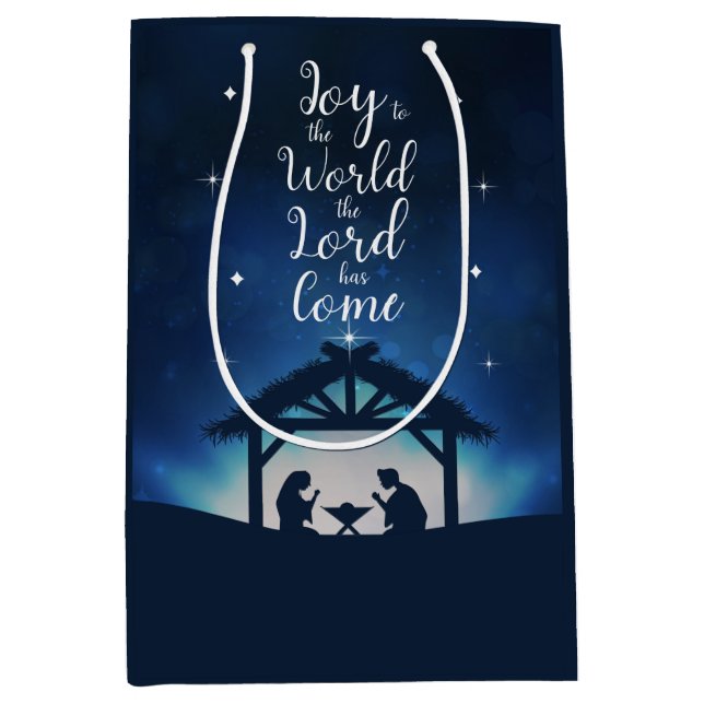 Bolsa De Regalo Mediana Alegría a los Navidades de la escena de la Nativid (Anverso)