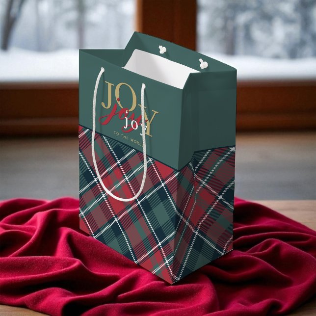 Bolsa De Regalo Mediana Alegría por la toalla rústica de la tipografía mun (Subido por el creador)