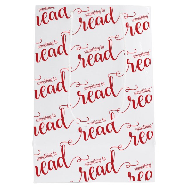 Bolsa De Regalo Mediana Algo que leer 4 presente tema (Reverso)