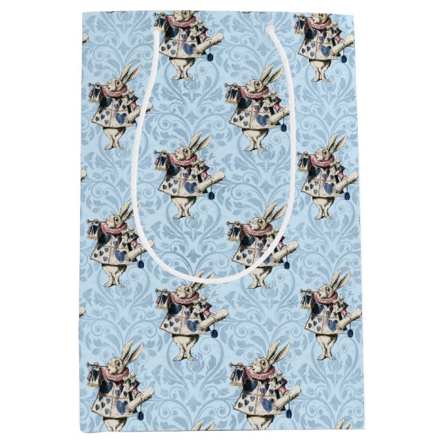 Bolsa De Regalo Mediana Alicia Azul y Rosa Dusto En Baby Shower De Maravil (Anverso)