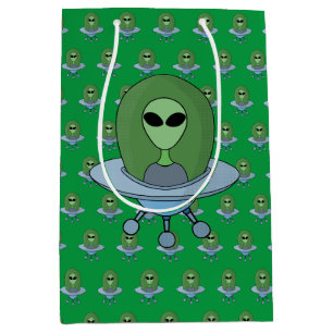 Bolsa De Regalo Mediana Alien en su pequeña nave espacial