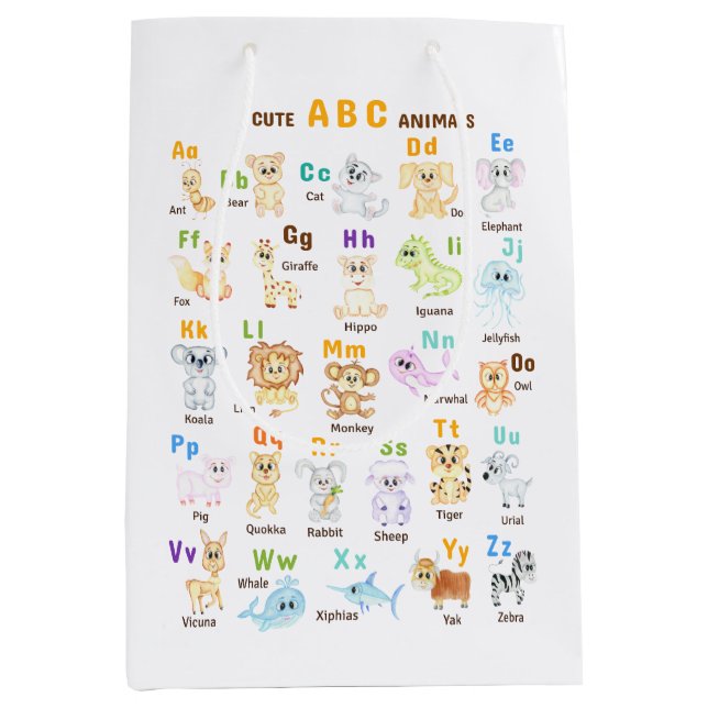 Bolsa De Regalo Mediana Alphabet Animal ABC Animales cutáneos (Anverso)