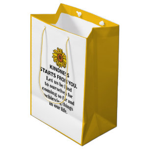 Bolsa De Regalo Mediana Amabilidad Cita Inspiradora Amabilidad Girasol