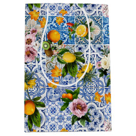 Bolsa De Regalo Mediana Amalfi Coast Lemon Bouquet Tiles Italia