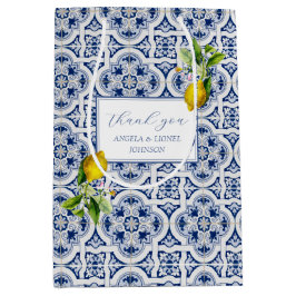 Bolsa De Regalo Mediana Amalfi Coast Lemon Tiles Italia Nombres personaliz