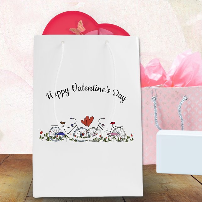 Bolsa De Regalo Mediana Amantes de la bicicleta Valentine (Subido por el creador)
