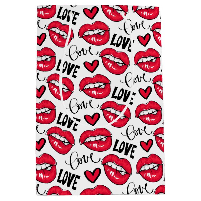 Bolsa De Regalo Mediana Amar los labios rojos (Anverso)