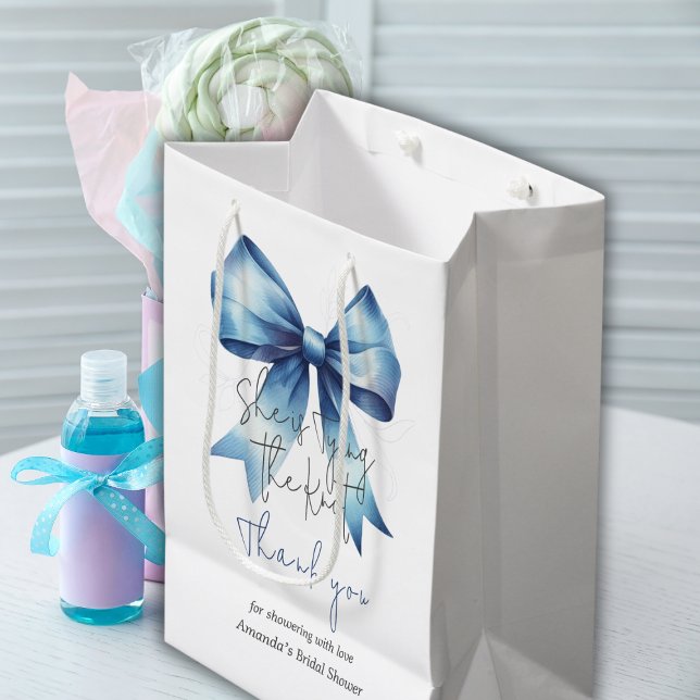 Bolsa De Regalo Mediana Amarrando el nudo algo azul barba ducha de novia (Subido por el creador)